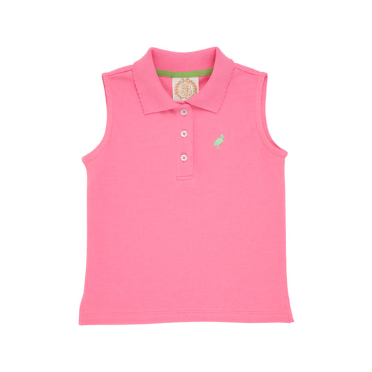 SLEEVELESS ANNA PRICE POLO - HAMPTONS HOT PINK/GRACE BAY GREEN