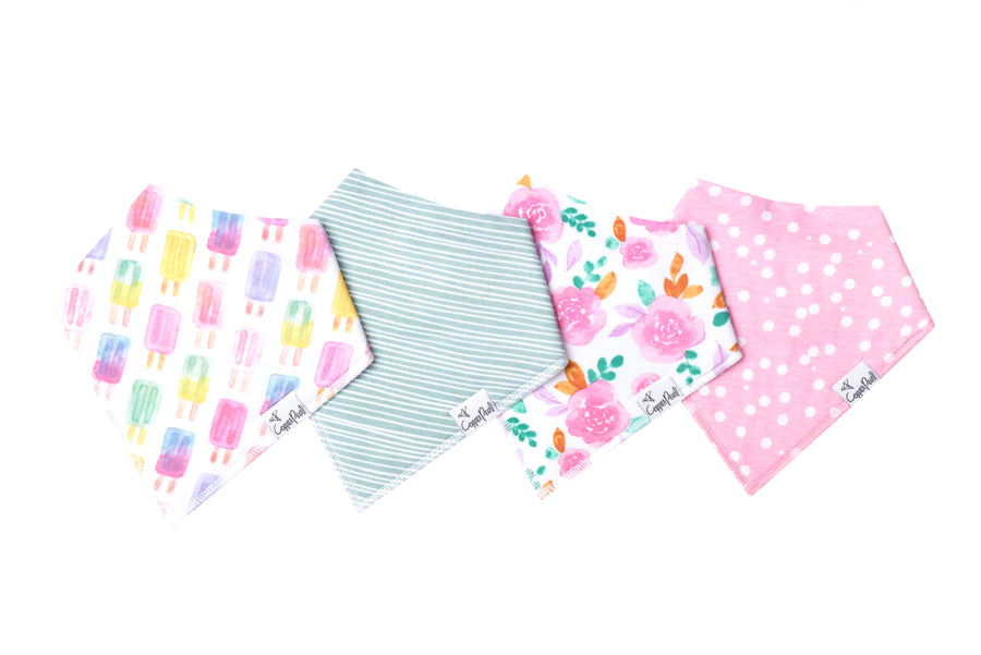 BANDANA BIB SETS - 4PK MORE OPTIONS AVAIL.