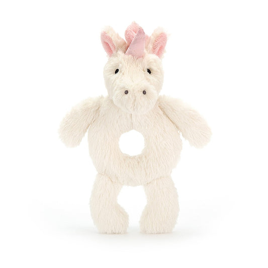 BASHFUL UNICORN RING RATTLE