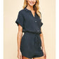 BUTTON DOWN ROMPER - INK