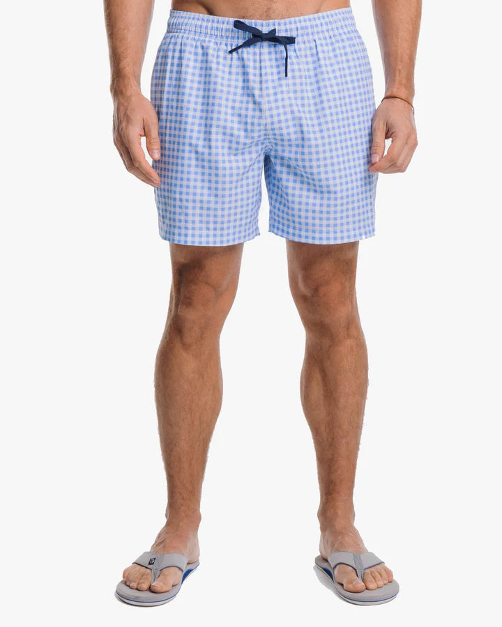 MEN'S BALDWIN GINGHAM PRINTED SWIM TRUNK