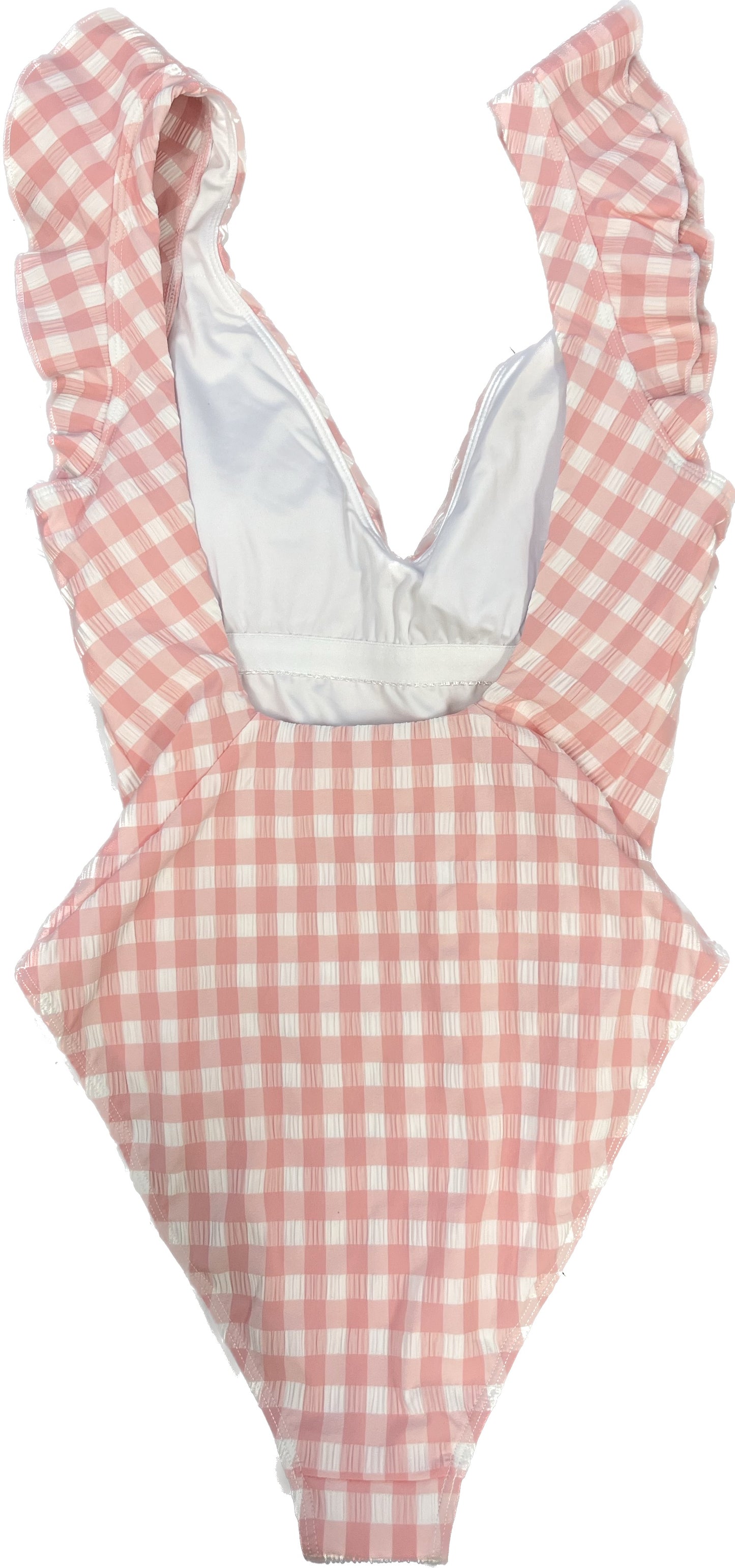 WOMEN GINGHAM ONE PIECE - QUARTZ PINK