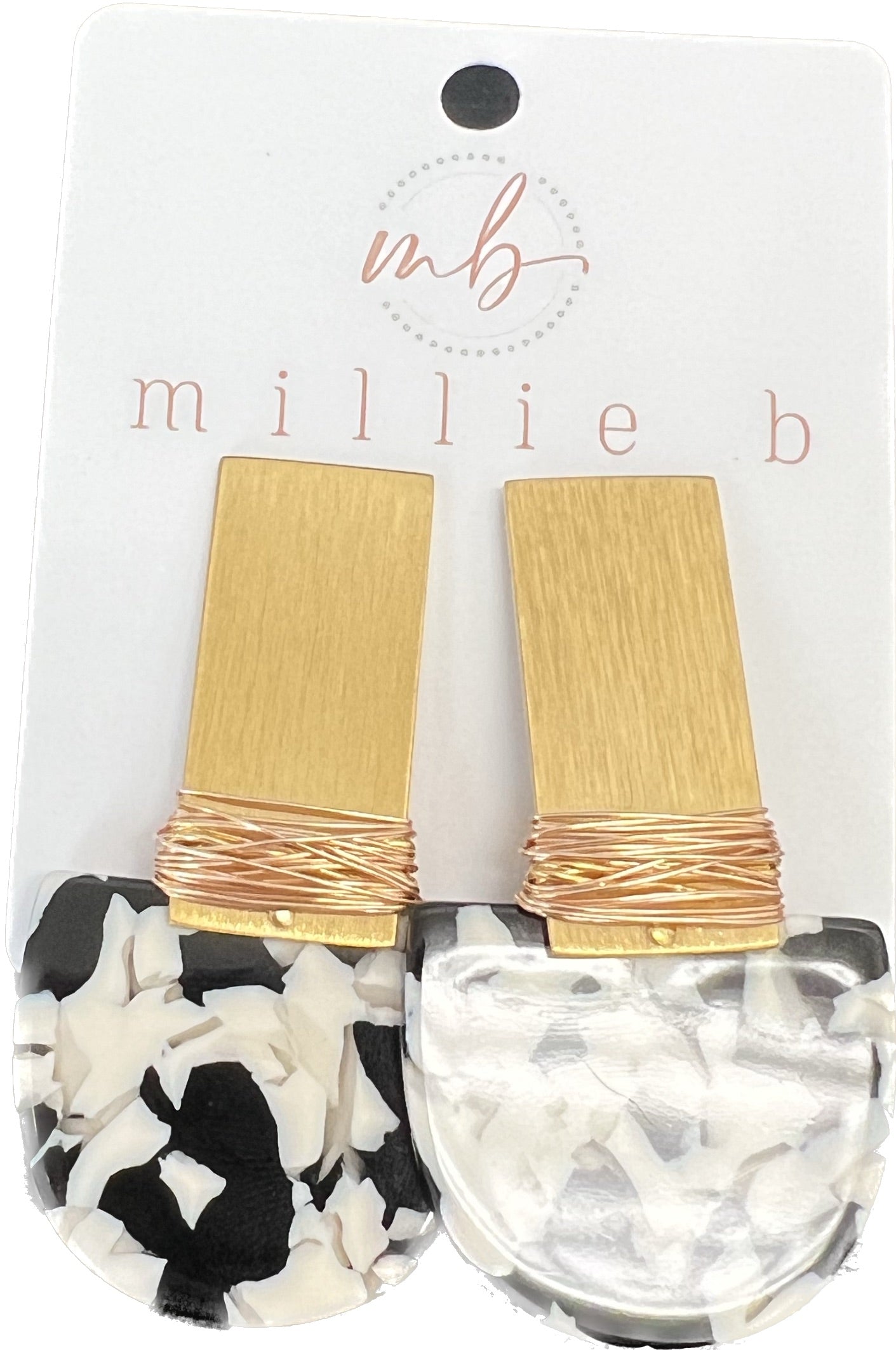 QUINN EARRINGS - BLACK MARBLE