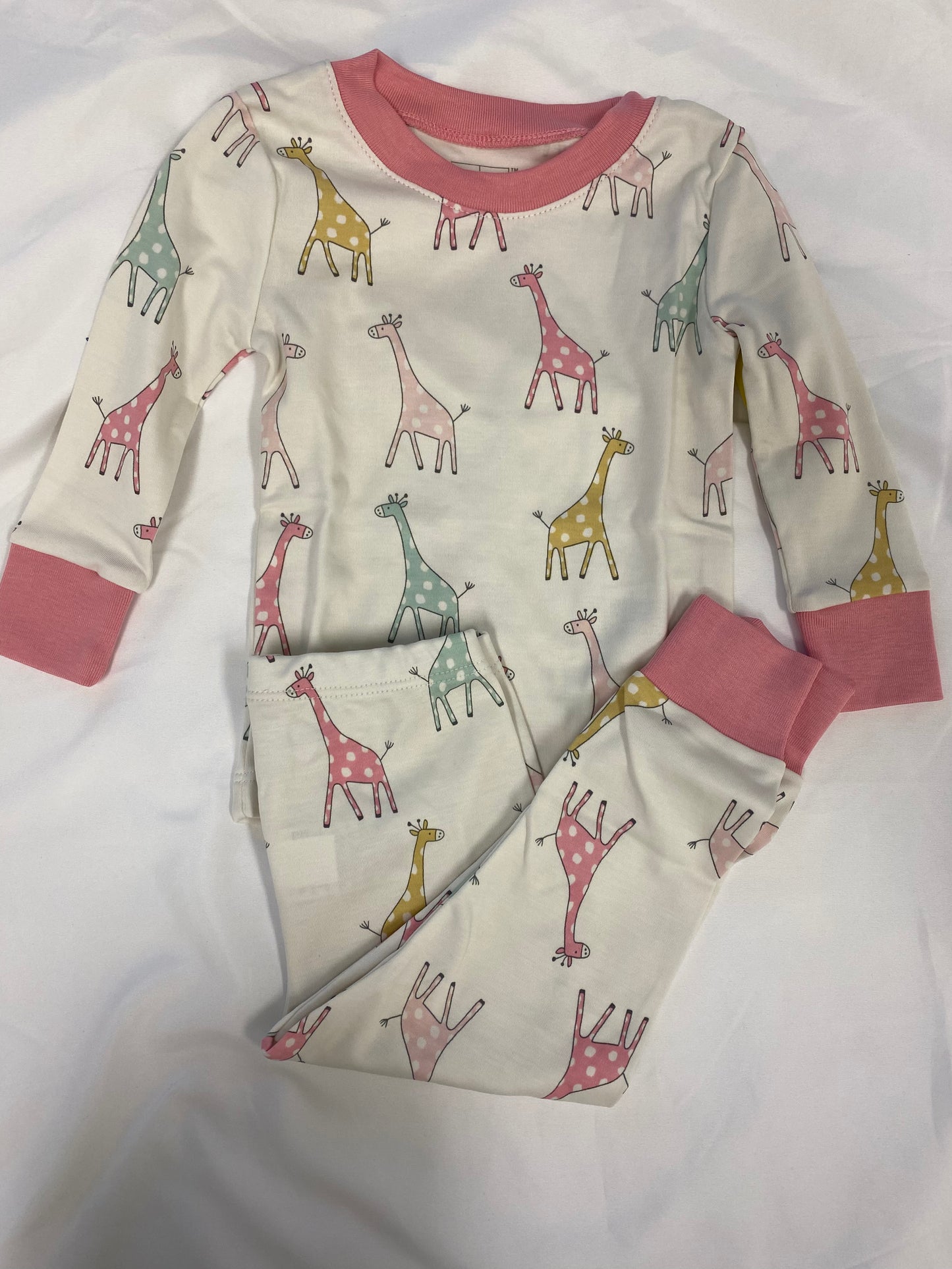 GIRAFFE FRIENDS PAJAMAS SET - PINK