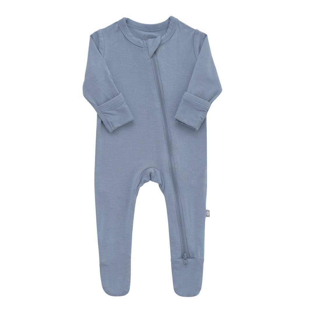 ZIPPERED FOOTIE - SLATE