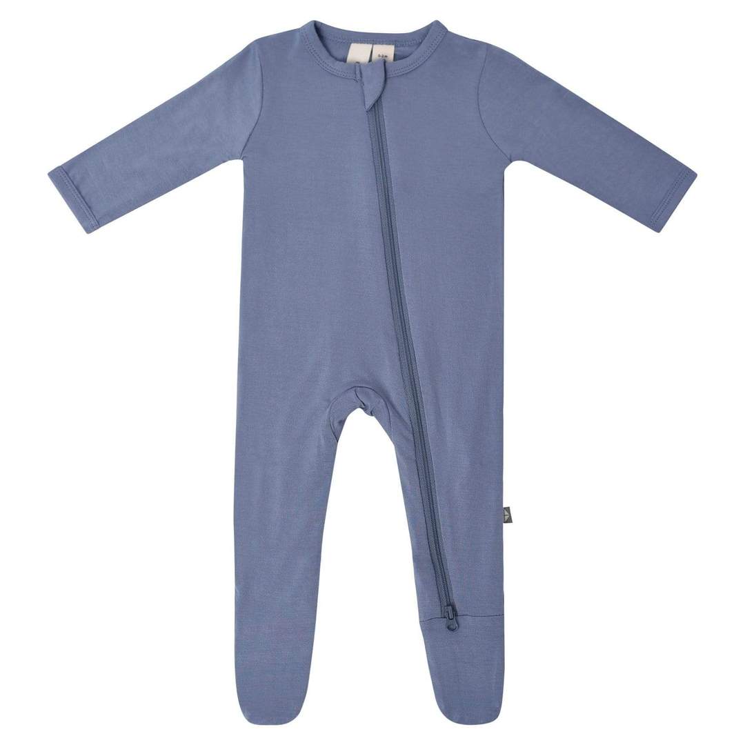 ZIPPERED FOOTIE - SLATE