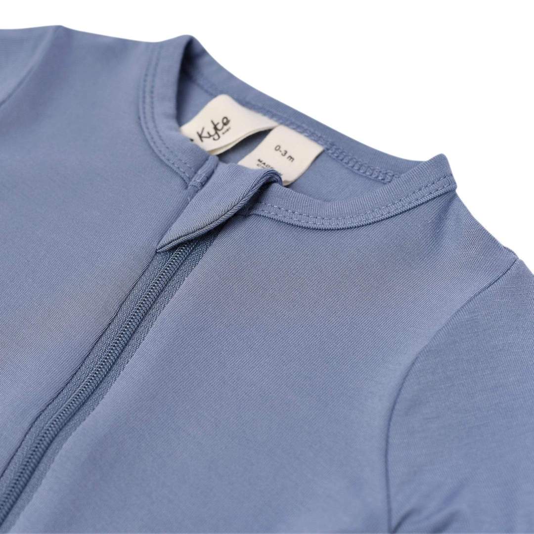 ZIPPERED FOOTIE - SLATE