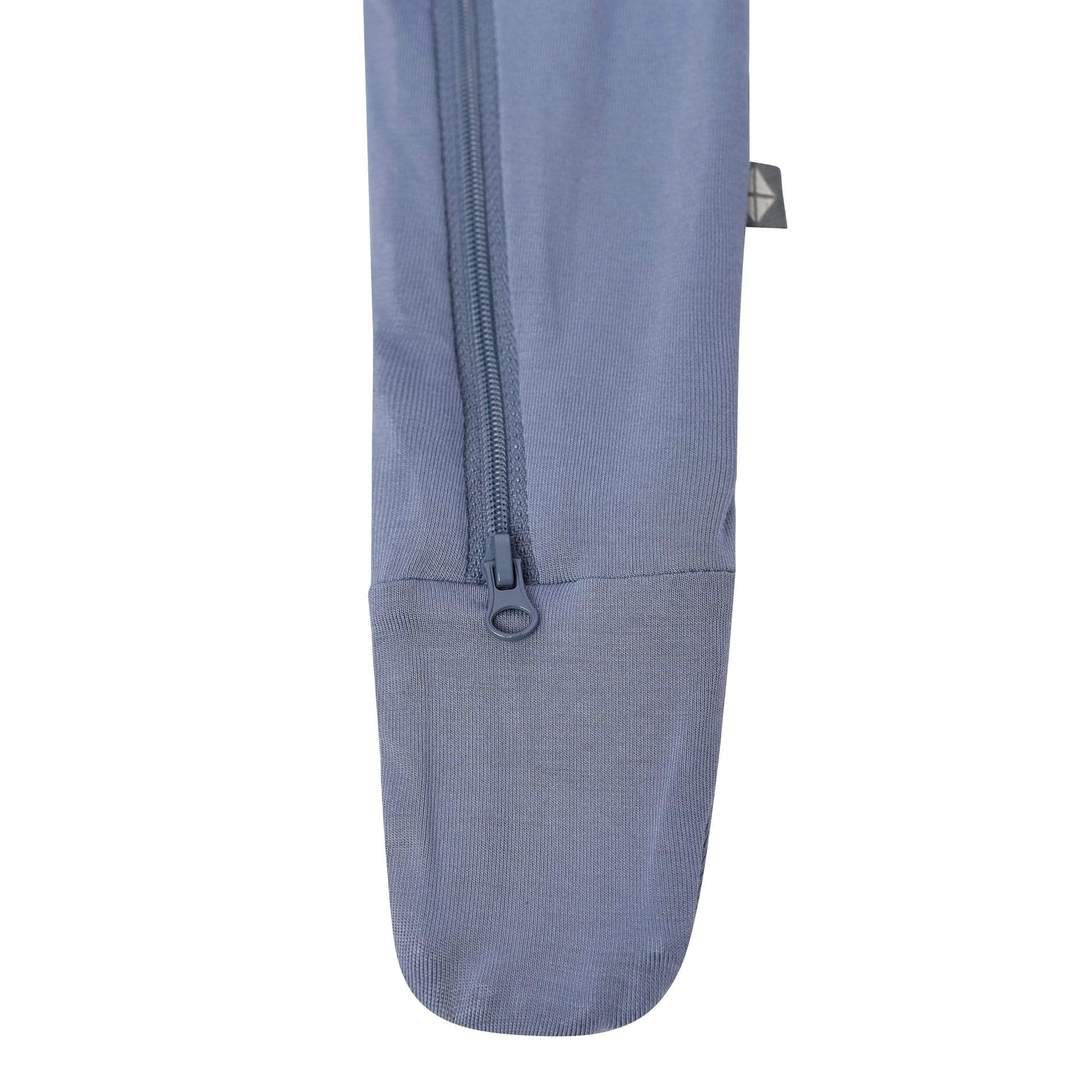 ZIPPERED FOOTIE - SLATE