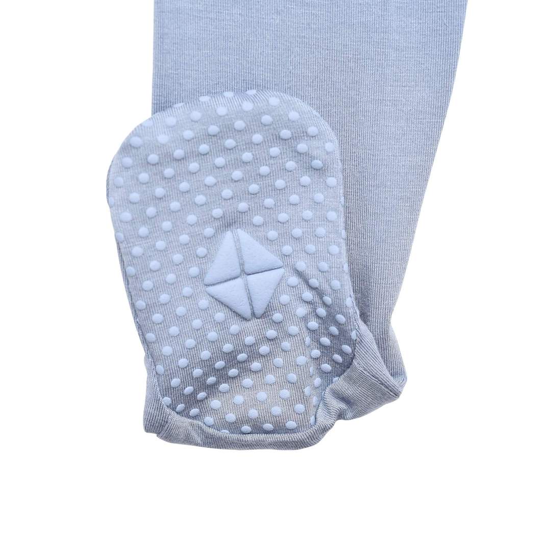 ZIPPERED FOOTIE - SLATE