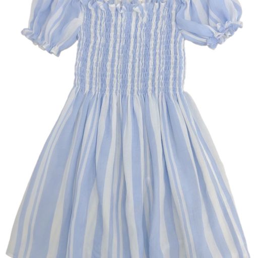 CAROLINE DRESS - BLUE STRIPED